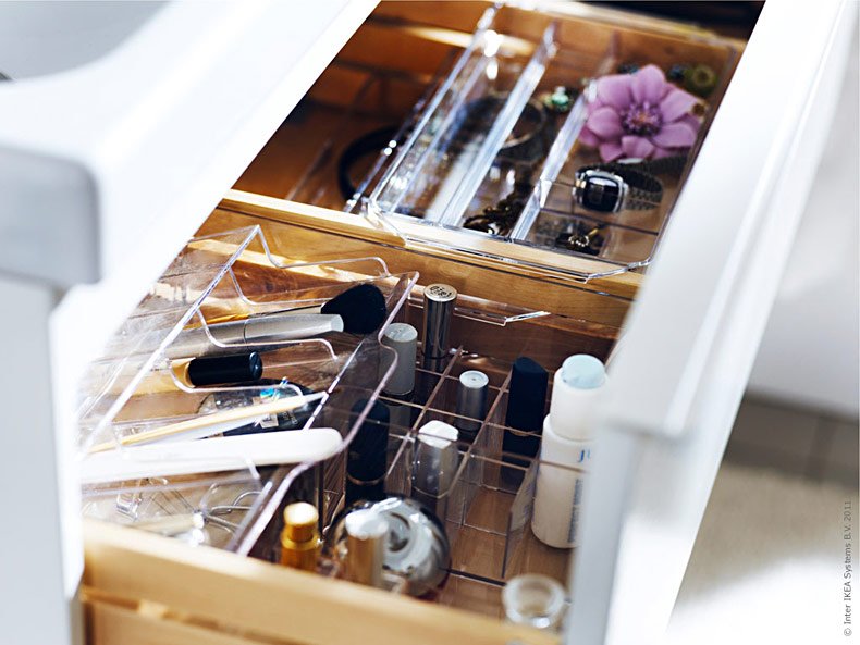 Genomskinlig sminkförvaring från IKEA